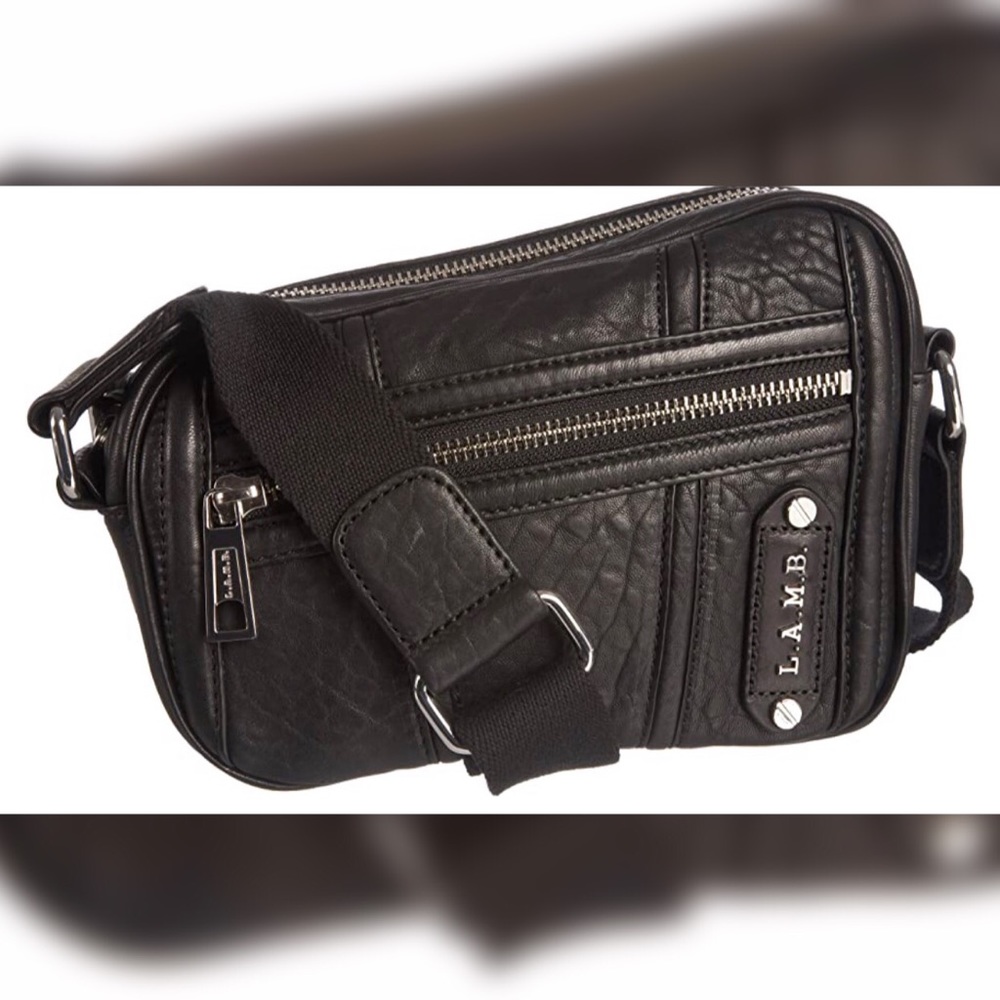 L.A.M.B. Corsaire Fleur Leather Crossbody Bag